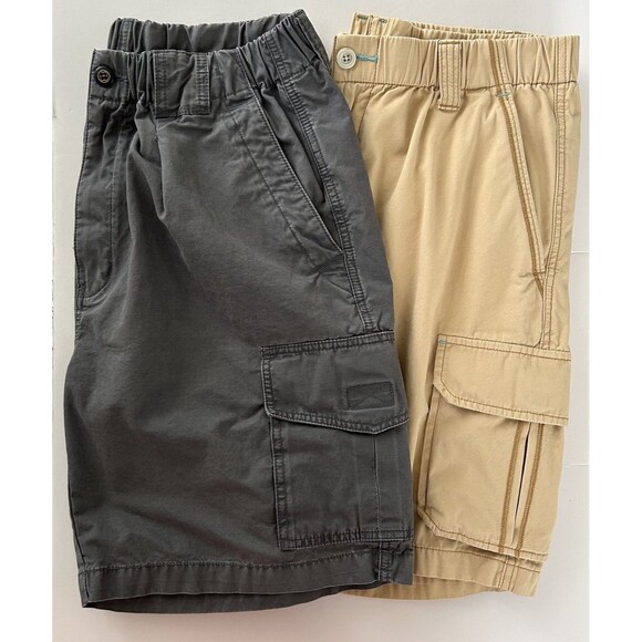 Tommy Bahama Relax Mens Cargo Shorts Size M Lot of 2 Drawstring Elastic Waist - Picture 1 of 16